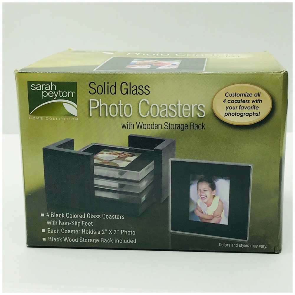 Glass Photo Coasters 4 pcs Home Decor 2x3”
